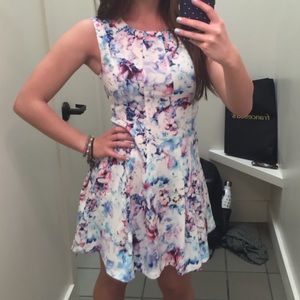 Floral Watercolor Fit and Flare Dress